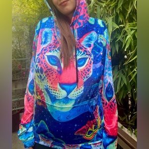Vibrational Phases Velvet Hoodie (Unisex) Burning Man